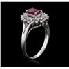 Image 3 : 14KT White Gold 0.79ct Ruby and Diamond Ring