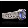 Image 2 : 14KT White Gold 1.40ct Tanzanite and Diamond Ring