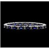 Image 2 : 14KT White Gold 16.15ctw Sapphire and Diamond Bracelet