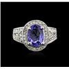Image 1 : 14KT White Gold 2.57ct Tanzanite and Diamond Ring