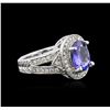 Image 2 : 14KT White Gold 2.57ct Tanzanite and Diamond Ring