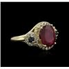 Image 2 : 14KT Yellow Gold 5.02ct Ruby, Sapphire and Diamond Ring