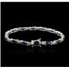 Image 2 : 14KT White Gold 8.25ctw Sapphire and Diamond Bracelet
