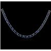 Image 2 : 14KT White Gold 36.62ctw Blue Sapphire Necklace