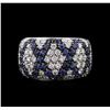 Image 1 : 2.40ctw Sapphire and Diamond Ring - 18KT White Gold