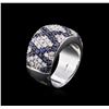 Image 3 : 2.40ctw Sapphire and Diamond Ring - 18KT White Gold
