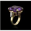 Image 3 : 14KT Yellow Gold 20.59ct Amethyst and Diamond Ring