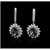 Image 1 : 14KT White Gold 11.56ctw Topaz and Diamond Earrings