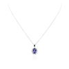Image 1 : 14KT White Gold 3.53ct Tanzanite and Diamond Pendant With Chain