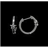 Image 2 : 0.03ctw Diamond Hoop Earrings - 14KT White Gold