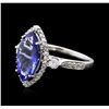 Image 2 : 14KT White Gold 2.46ct Tanzanite and Diamond Ring