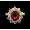 Image 1 : 14KT Yellow Gold 3.55ct Ruby and Diamond Ring