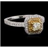 Image 2 : 18KT Two-Tone Gold 0.89ctw Diamond Ring