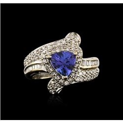 18KT White Gold 1.55ct Tanzanite and Diamond Ring