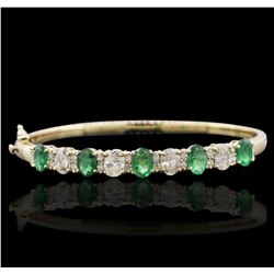 14KT Yellow Gold 3.25ctw Emerald and Diamond Bracelet