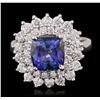 Image 1 : 14KT White Gold 3.23ct Sapphire and Diamond Ring