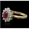 Image 2 : 14KT Yellow Gold 0.79ct Ruby and Diamond Ring