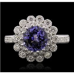 14KT White Gold 2.01ct Tanzanite and Diamond Ring