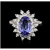Image 1 : 14KT White Gold 1.56ct Tanzanite and Diamond Ring