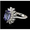 Image 2 : 14KT White Gold 1.56ct Tanzanite and Diamond Ring