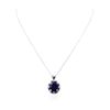 Image 1 : 14KT White Gold 14.44ctw Sapphire and Diamond Pendant With Chain