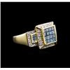 Image 2 : 14KT Yellow Gold 1.10ctw Blue Diamond Ring