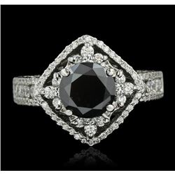 14KT White Gold 5.25ctw Black Diamond Ring