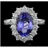 Image 1 : 14KT Two-Tone Gold 2.38ct Tanzanite and Diamond Ring