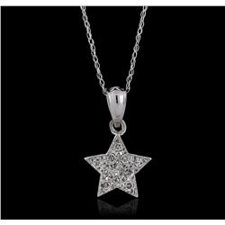 14KT White Gold 0.10ctw Diamond Pendant With Chain