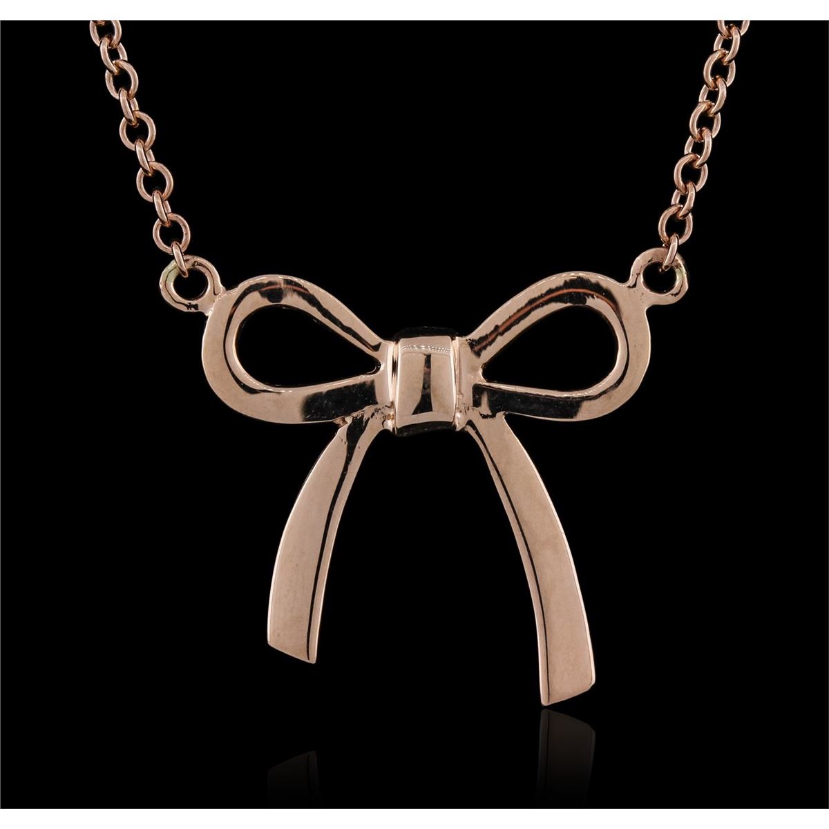 14KT Rose Gold Bow Necklace
