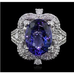 14KT White Gold 5.61ct Tanzanite and Diamond Ring