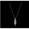Image 1 : 14KT White Gold 11.80ct Aquamarine and Diamond Pendant With Chain