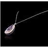 Image 3 : 14KT Rose Gold 19.54ct Kunzite and Diamond Pendant With Chain