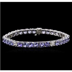 14KT White Gold 13.13ctw Tanzanite and Diamond Bracelet