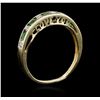 Image 3 : 10KT Yellow Gold 0.30ctw Emerald and Diamond Ring