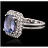 Image 2 : 14KT White Gold 3.57ct Tanzanite and Diamond Ring