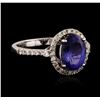 Image 2 : 14KT White Gold 1.89ct Tanzanite and Diamond Ring