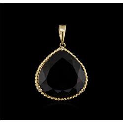 14KT Yellow Gold 20.60ct Smokey Topaz Pendant