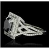 Image 2 : 14KT White Gold 3.94ctw Black Diamond Ring