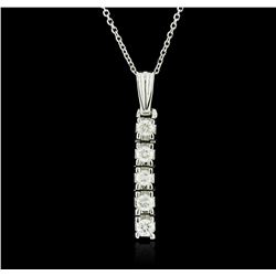 14KT White Gold 0.30ctw Diamond Pendant With Chain