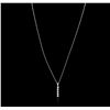 Image 2 : 14KT White Gold 0.30ctw Diamond Pendant With Chain