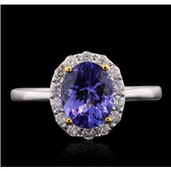 14KT Two-Tone Gold 1.83ct Tanzanite and Diamond Ring