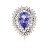 Image 1 : 14KT White Gold 4.29ct Tanzanite and Diamond Ring