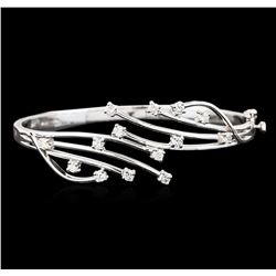 14KT White Gold 1.12ctw Diamond Bangle Bracelet