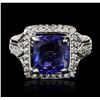 Image 1 : 14KT White Gold 5.12ct Tanzanite and Diamond Ring