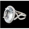 Image 2 : 14KT White Gold 9.47ct Aquamarine and Diamond Ring