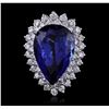 Image 1 : 14KT White Gold GIA Certified 24.90ct Tanzanite and Diamond Ring