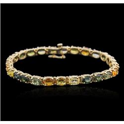 14KT Yellow Gold 16.20ctw Multicolor Sapphire Bracelet