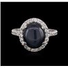 Image 1 : 14KT White Gold 7.42ct Sapphire and Diamond Ring