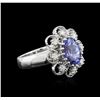 Image 2 : 14KT White Gold 1.73ct Tanzanite and Diamond Ring